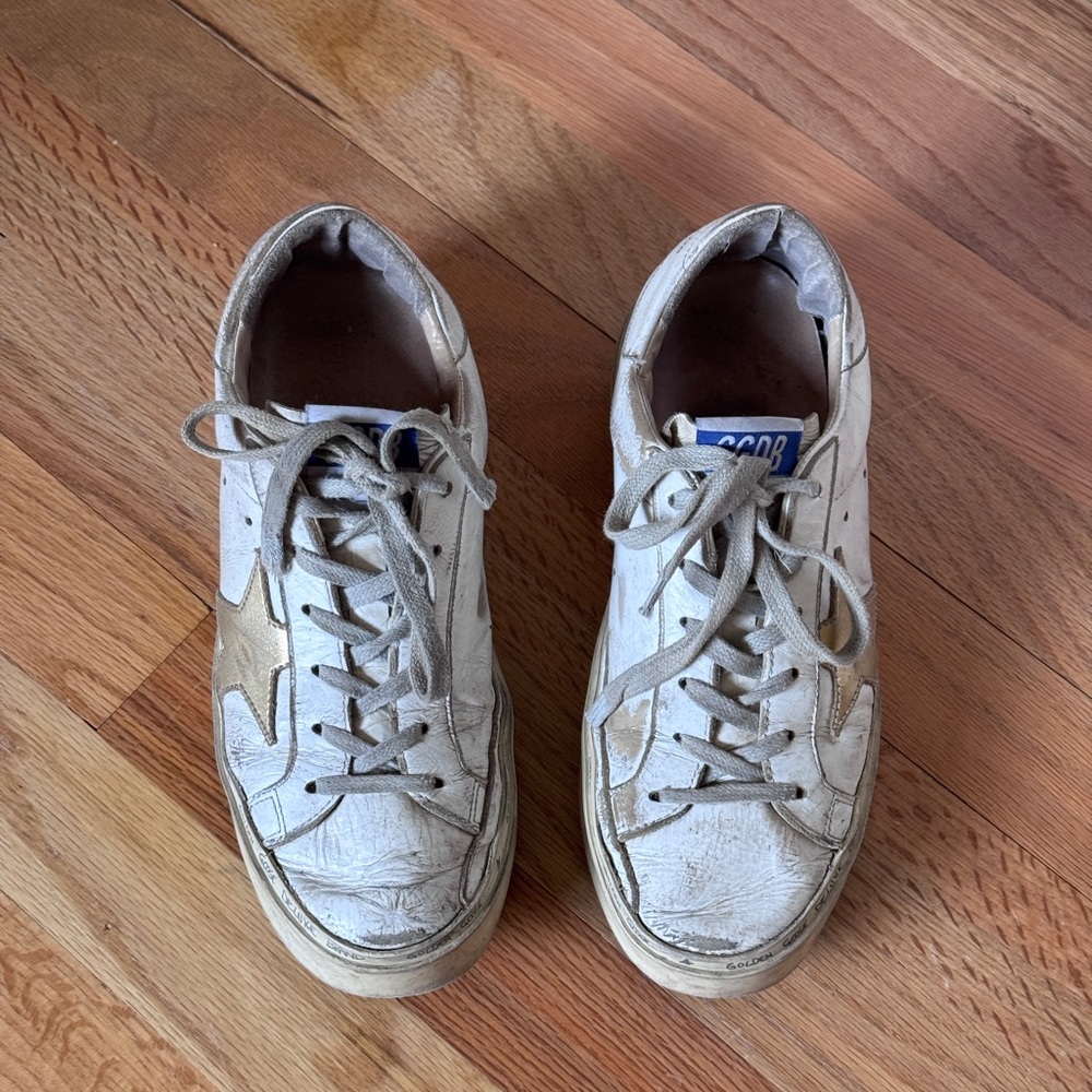 Golden Goose White/Gold Leather Hi Star Low
Top Sneakers Size 36‎ - Picture 3 of 12